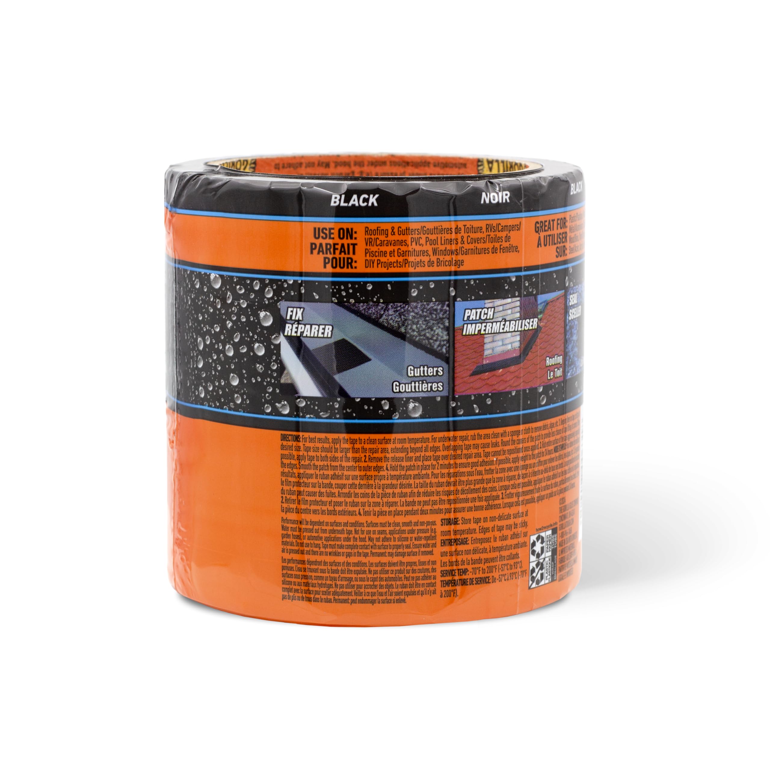 Gorilla Waterproof Patch & Seal Tape, Black Tape, 4