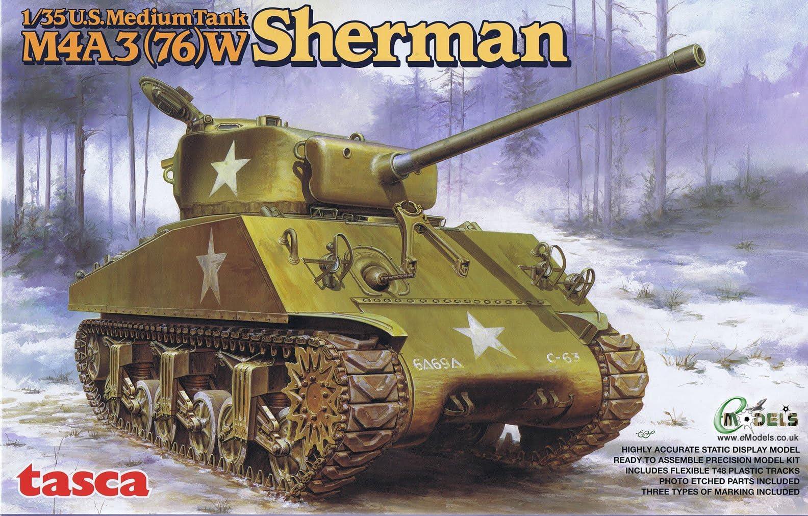 1/35 Scale U.S Medium Tank M4A3(76)W Sherman Model Construction Kit