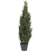 Nearly Natural 4ft Faux Cedar Tree in Nursery Planter, UV Resistant Artificial Pine Tree for Outdoor Front Porch Patio Entryway Decor