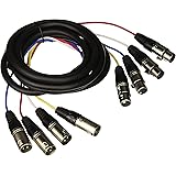Monoprice 108765 10-Feet 4-Channel XLR Male-Inch XLR Female Snake Cable