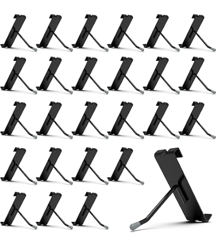 AccEncyc Lot De 50 Crochets Robustes Pour Panneau De Grille De 10,2 Cm, Crochets Noirs Pour Panneau Mural, Crochets De Suspension Pour Vente Au