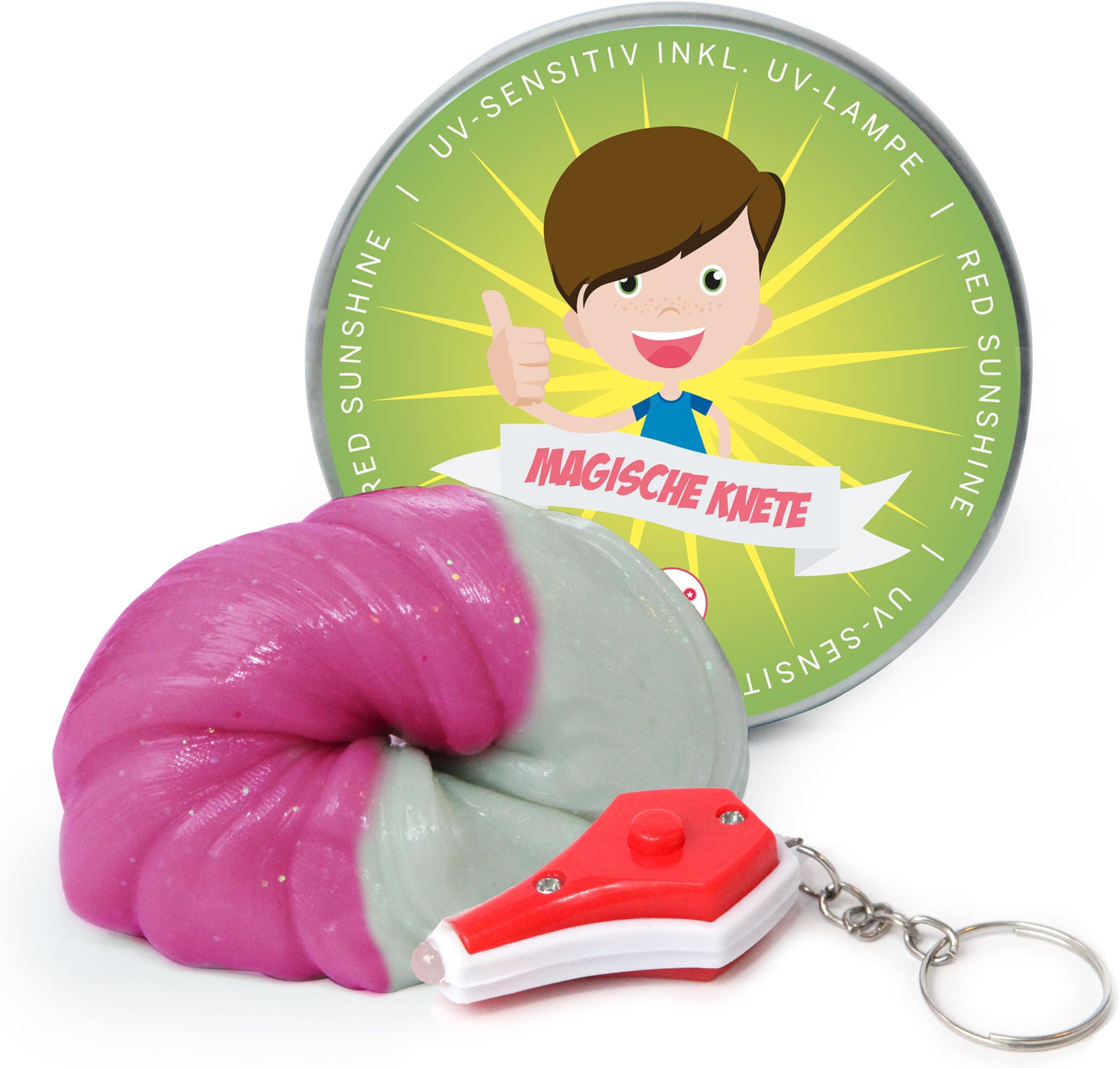 Pink Papaya Magic Putty - The Red Sunshine smart putty changes its colour to red in UV light