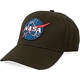 Tee Luv NASA Hat - Embroidered NASA Round Logo Baseball Cap (Black)