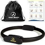 ProBody Pilates Fitness Circle – 14 Inch Pilates Ring for Yoga and Other Workouts, Focusing on Toning Inner Thighs, Arms, Core and Back, at Home Pilates Equipment (Black)