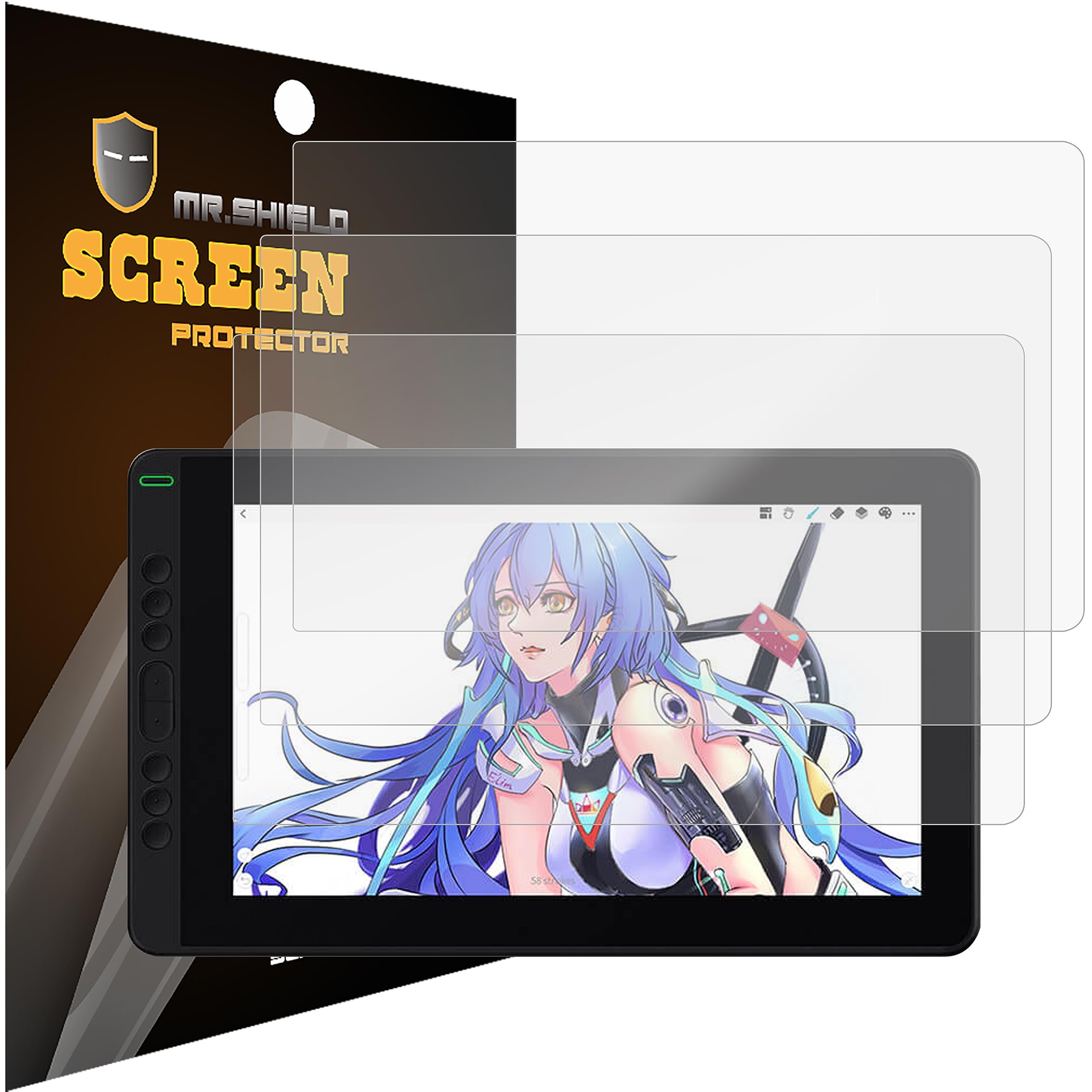 Mr.Shield Screen Protector For Huion Kamvas 13 Drawing Tablet [2022 Release Version] 3rd Generation Anti Glare [Matte] [3-Pack] Screen Protector (PET Material)