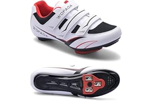 WOFADA Unisex Cycling Shoes Compatible with pelaton Bike Road Biking Shoes Men's Peleton Bicycle Indoor Riding Spin Shoes with Look Delta Cleats for Men and Women SPD Clip On Spining