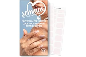 SEMINCA Semi Cured Gel Nail Strips-Natural Nude Shades Press On Nails,Easy Grip Semi-Gel Stickers, Curved Ergonomic Fit,Gentle Removal Works with Any UV/LED Lamps(Cream Cotton)