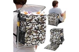 EVERLASTING COMFORT Insulated Backpack Cooler with Foldable Seat - 40 Cans, 24 Hour Cooling, Breathable Straps, Lightweight Leak Proof Liner, Portable Cooler Backpack Bag for Men Women Beach Travel Camping Picnic Hiking