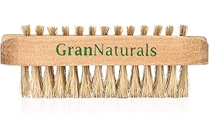 GranNaturals Toe & Finger Nail Brush - Hand & Foot Brush for Cleaning Fingernail and Toenail Cuticle - Natural Wooden and Bristle Scrubber Tool for Gardeners, Mechanics, Salon - Manicure + Pedicure