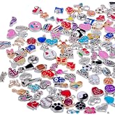 RUBYCA Floating Charms Lot for DIY Glass Living Memory Locket Mix Silver Gold Color (100pcs)