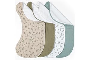 lulumoon Muslin Burp Cloths Babies: 100% Soft Cotton Large Burping Cloths - Neutral Baby Burp Rags for Boys and Girls - Absor