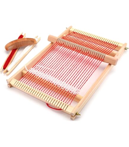 24 Cartes à Tisser 6x6cm - Outils Tissage Main - Planches Bois Pour Débutants