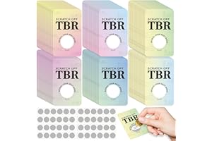 L1rabe 120 TBR DIY Scratch Off Cards 240 Stickers for Reader Book Lover Bookish Christmas Gifts Double Sided TBR Jar Bookish Accessories To Reveal Next Book for Bookworm Bookclub Librarian Women