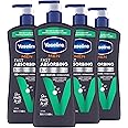 Vaseline Men Fast Absorbing 3-in-1 Face, Hands & Body Lotion for Men, 4 pack For Dry Skin,Absorbs in Just 15 Seconds for Moisturized Skin 20.3 Oz