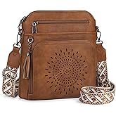 RAINSMORE Crossbody Bags for Women Leather Crossbody Purse Designer Womens Shoulder Handbags Trendy Cross Body Purse