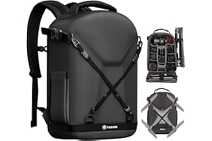 TARION Hardshell Camera Backpack 14L - Photography Backpack Theft-Proof with Raincover Laptop Compartment X-Cross Straps for 