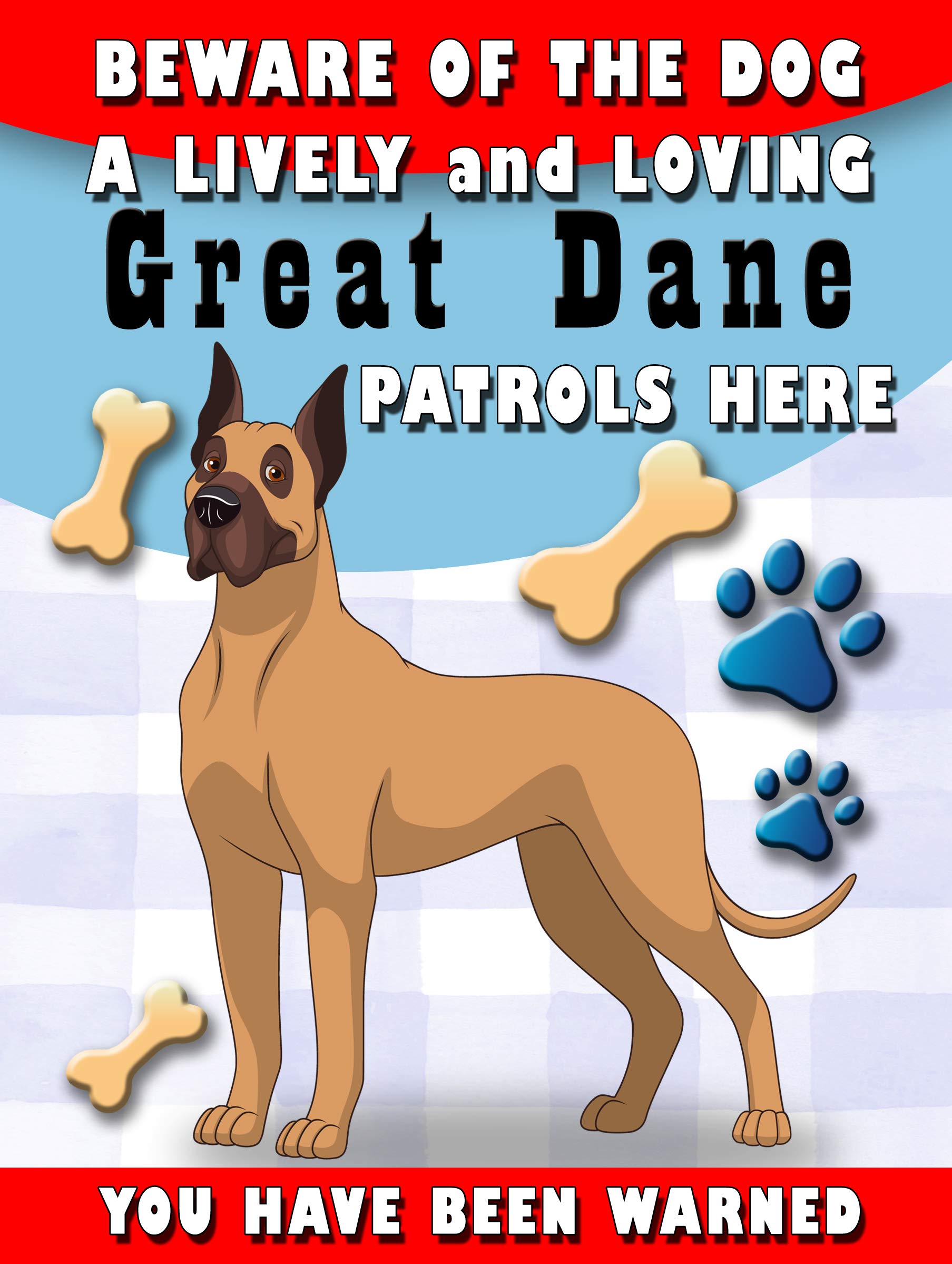 Shawprint Limited Beware Of The Dog Field Great Dane Patrols Here Decorative Metal Sign/Plaque Pet Theme 200MM X 150MM (1927H1)