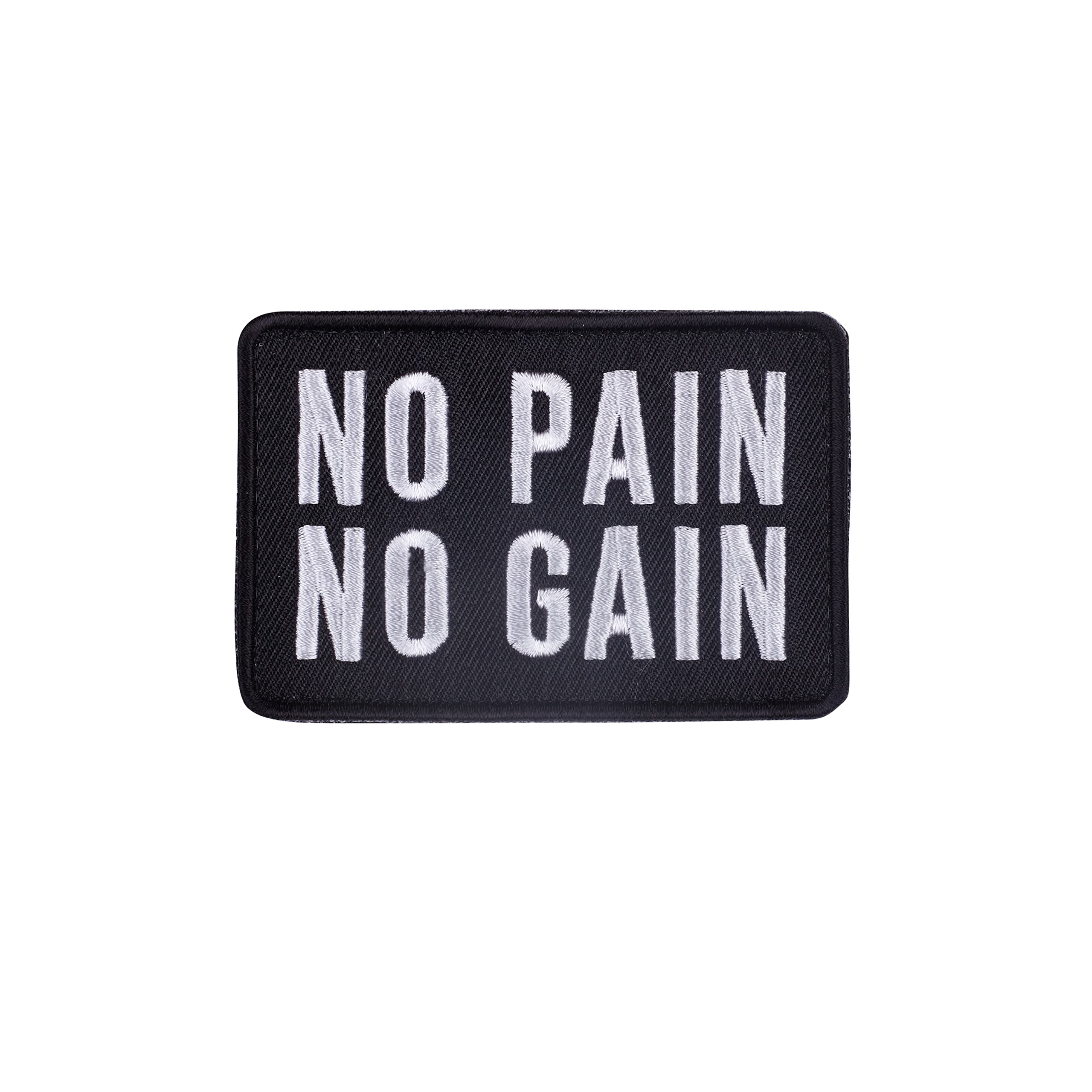 ELITEX TRAINING 1 Rectangular Embroidered Patch with Velcro - Cross Training, No Pain No Gain - Washable, Durable, Sewing Mounting