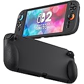 RHOTALL Silicone Protective Case for Nintendo Switch 2 (2025), Full-Body Soft Shockproof Anti-Slip and Anti-Scratch Protective Shell with Ergonomic Grip Cover for Switch 2 – Black