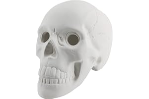 Myard Glaze Enamel Ceramic Fireproof Fire Skull Log for Gas or Wood Fireplace Fire Pit BBQ Campfire Bonfire Halloween Horror Decor Summer Camp Christmas (Qty 1, White)