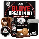 Eagle Glove Break in Kit - Glove Oil (8.45oz), Conditioner (3.38oz), Wrap, Mallet, Applicator &amp; Cloth, 6-Pieces Set for Baseball Gloves, Softball Gloves