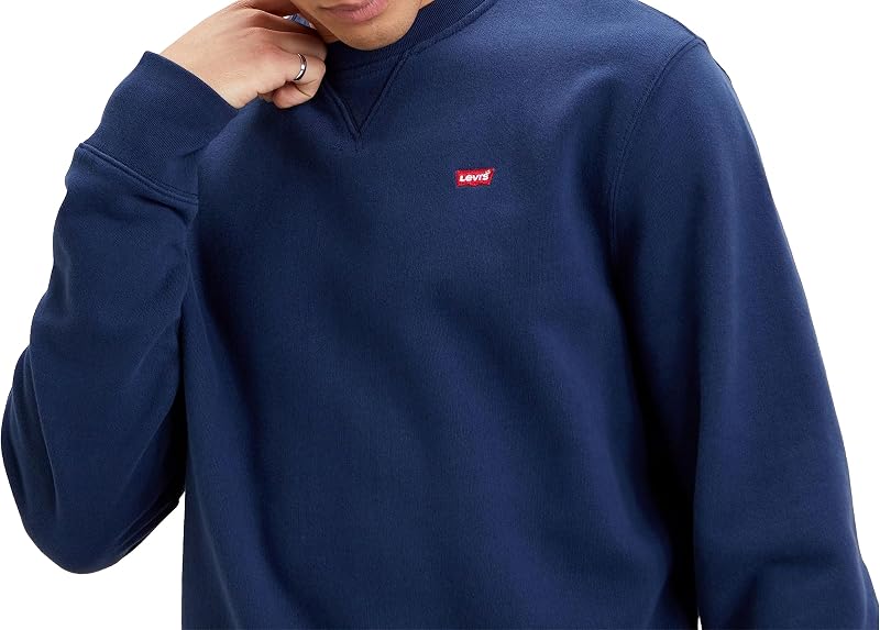 Levi's crew, moletom, homem, azul, m