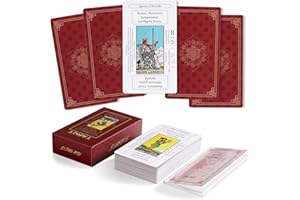 Erbacan Beginner Tarot Cards Deck with Meanings on Them-Tarrot Deck with Guidebook(Free Soft Velvet Pouch Bag)