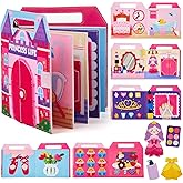 Gleamkid Toddler Busy Book,Montessori Toys for 2 Year Old Girl,Busy Board for Toddlers 2-4,Princess Dress Up Pretend Play Toys,Kid Quiet Book,Baby Airplane Travel Essentials,Birthday Christmas Gifts