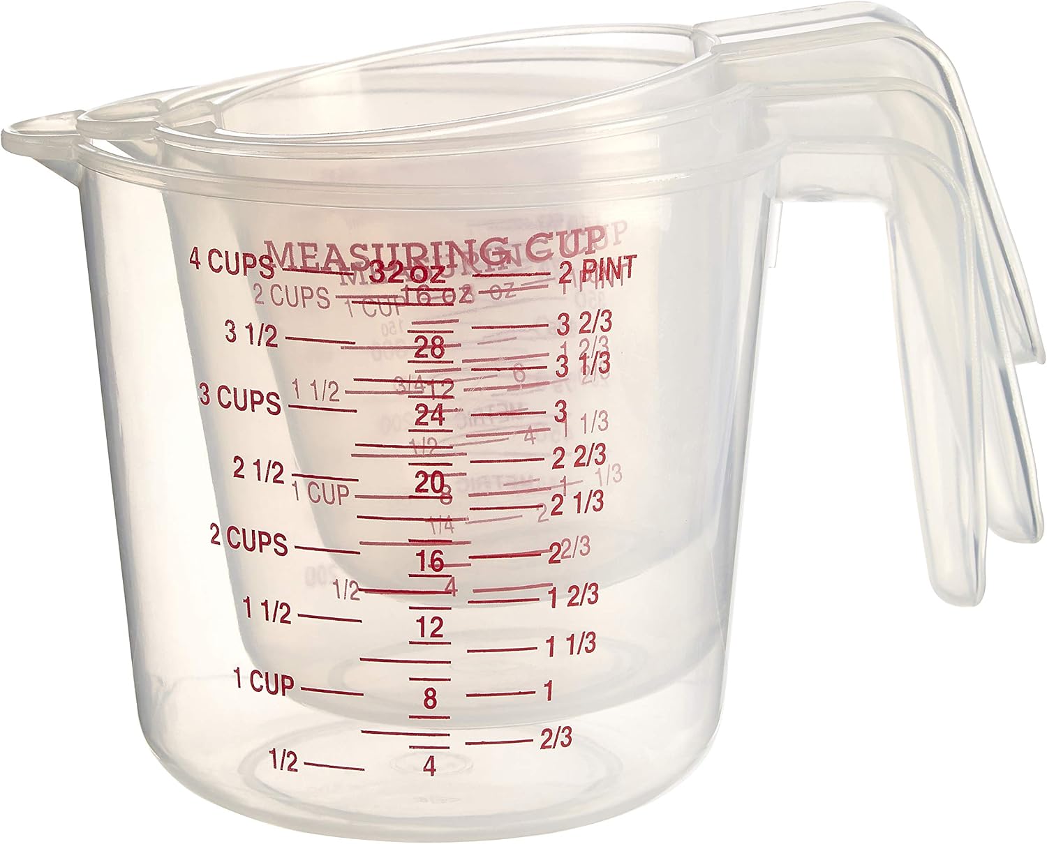 Measuring Jugs, Clear Plastic, Set of 3, Transparent - Image 5