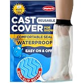 100% Waterproof Cast Covers for Shower Leg Kids - Tight Seal - Non-Slip | Reusable Child Half Leg Cast Protector - Knee, Ankle, Foot, Thigh - Post Surgery Bandage &amp; Dressing Bag for Wounds &amp; Burns