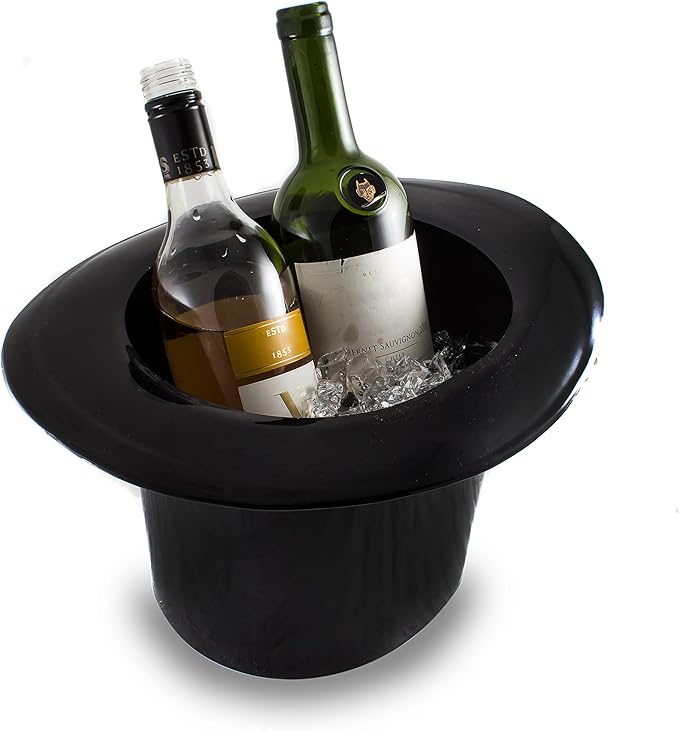 Top Hat Ice Bucket Black Acrylic Vintage Top Hat Wine and Champagne