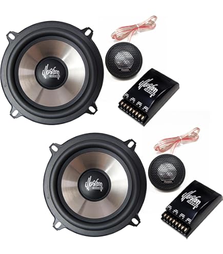Powerbass S-50C 5.25 Component Car Speakers - OEM Replacement With Silk Dome Tweeters