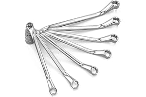 Olsa Tools Bolt Extractor Offset Wrench Set (7pc) | 6-Pt Box End Rounded Nut Remover | Stripped Bolt & Nut Remover | Metric W