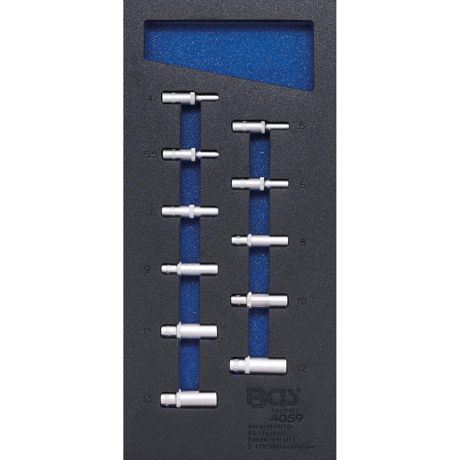 BGS 4059 | Tool Tray 1/3: Sockets, Hexagon | 6.3 mm (1/4") | 4 - 13 mm | deep | 11 pcs.