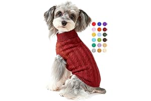 BWEALTHEST Dog Sweater for Small Medium Large Dogs - Warm Winter Turtleneck Knit Dog Sweaters Soft Pet Cat Clothes Christmas Coat Indoor Outdoor Use for Puppy Kitten Male Female Girl Boy Pets
