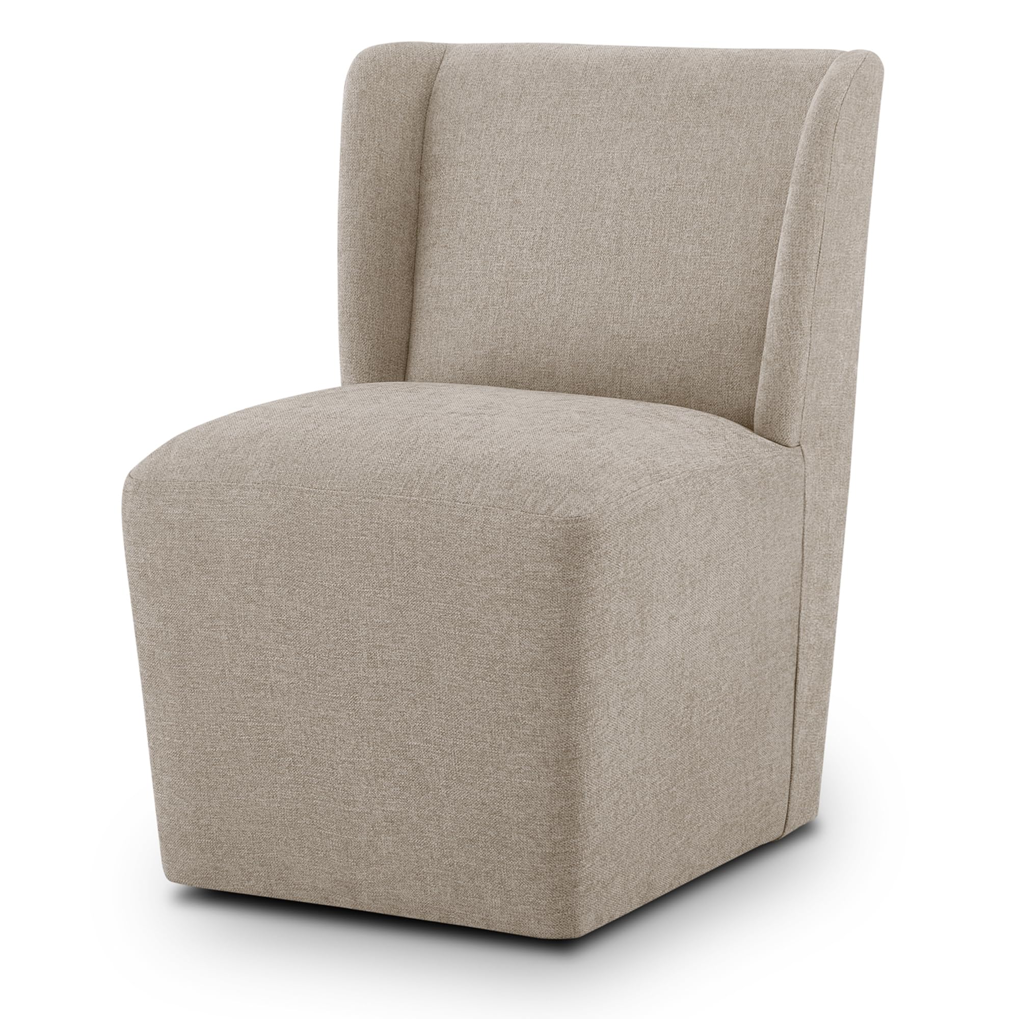 Photo 1 of KISLOT Upholstered Dining Chair with Casters Wingback Modern Side Armless Deskchair with Rollers for Diningroom Bedroom Livingroom Reading Room