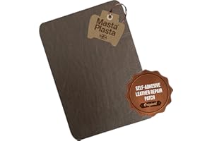 MastaPlasta Original Self-Adhesive Leather Repair Patch - Mid-Brown 11" x 8" (28 x 20 cm), Instant Upholstery-Quality Scratch & Tear Repair for Sofas, Car Interiors, Bags, Vinyl & More