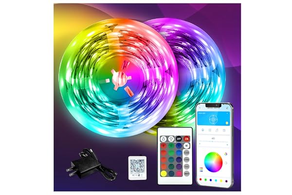 DAYBETTER LED Strip Lights 130ft Lights Strip for Bedroom, Desk, Indoor Room Bedroom Birthday Gifts RGB Decor with Remote and