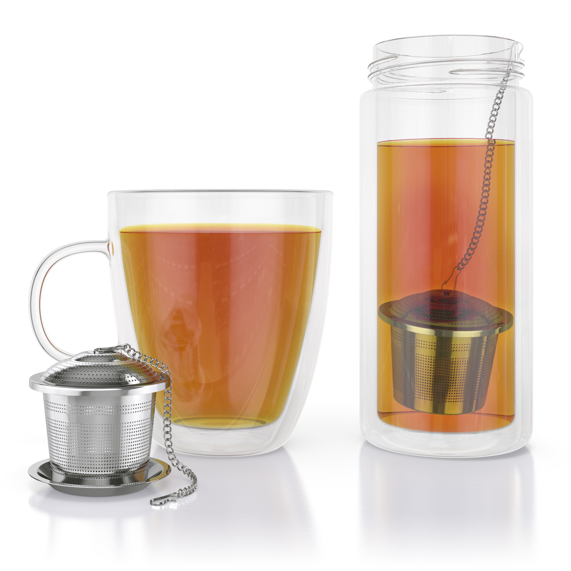 Deluxe Tea Infuser for Loose Leaf Tea. Single or Multi Cup Stainless Steel Strainer
