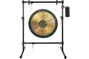 Saintfield Studios - Heavy-Duty Steel Gong Stand in Matte Black Holds Gongs up to 50 Inches - Large Floor Stand Frame with To
