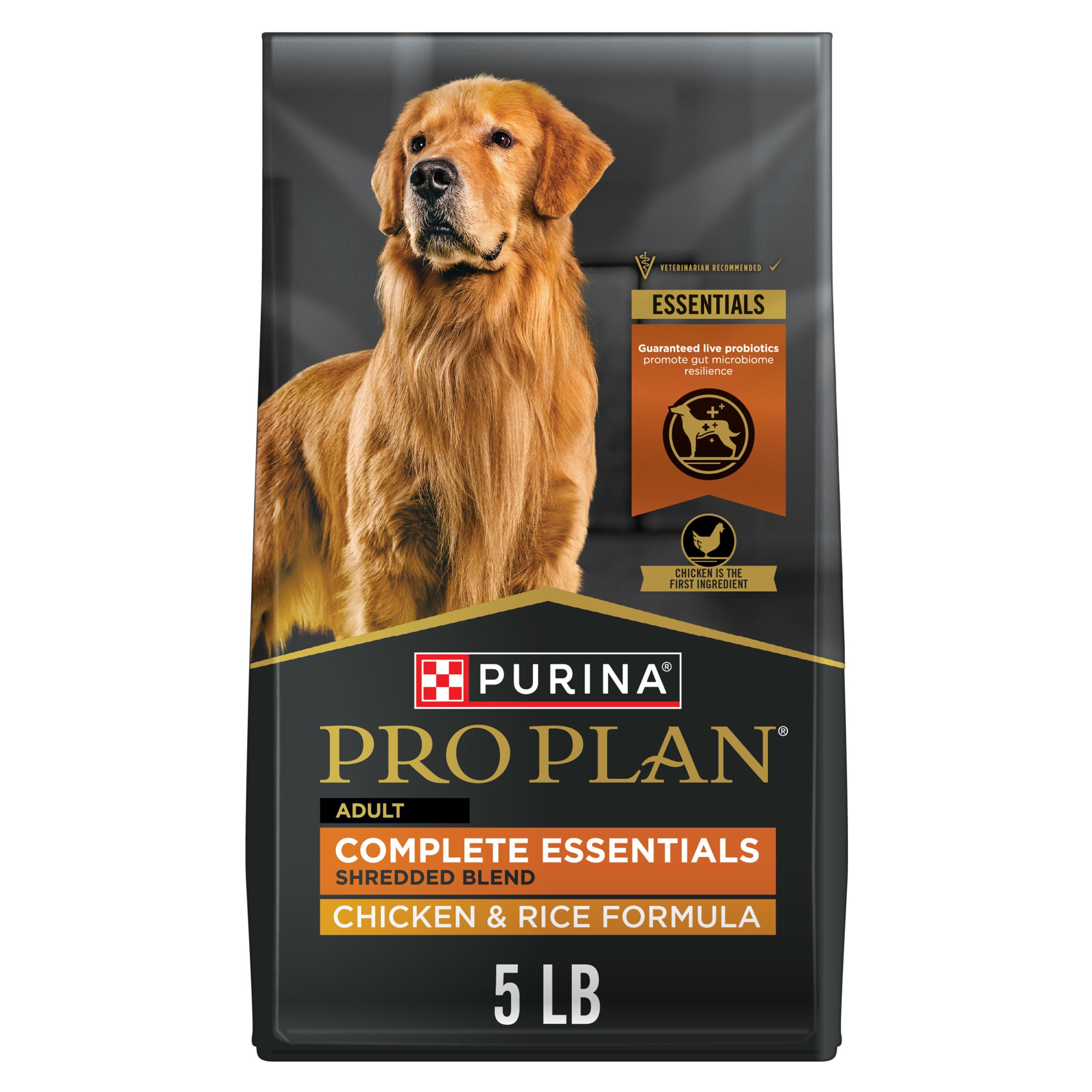 Photo 1 of Purina Pro Plan Complete Essentials Shredded Blend Chicken and Rice Dog Food Dry Formula with Probiotics for Dogs - 5 lb.