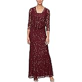 Alex Evenings Women's Long Lace Jacket Dress