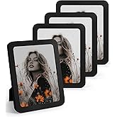 SUMGAR 8x10 Black Picture Frame Wood Photo Frame Modern 8 x 10 Picture Frames Round Corner Wall Hanging Gallery Artwork Painting Tabletop Living Room Decor Gifts for Wedding Birthday Set of 4