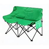 Wind Tour Double Person Portable Folding Camping Chair for Outdoor Green