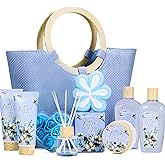 Green Canyon Spa 10 Pcs Cotton Scent Spa Gift Baskets Luxurious Gifts for Women Gift for Her Valentines Day Gifts for Women Bath and Body Gift Sets Presents for Her