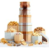Broadway Basketeers Snack Gift Tower for Women, Men &amp; Families | Tiered snack tower gifts for appreciation, thank you, congratulations, corporate, and get well soon care packages.