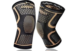 JIUFENTIAN Copper Knee Braces for Men and Women (2 pack) -Knee Supports Copper Compression Knee Sleeve for Knee Pain, Arthritis, Sports and Recovery Support (Large)