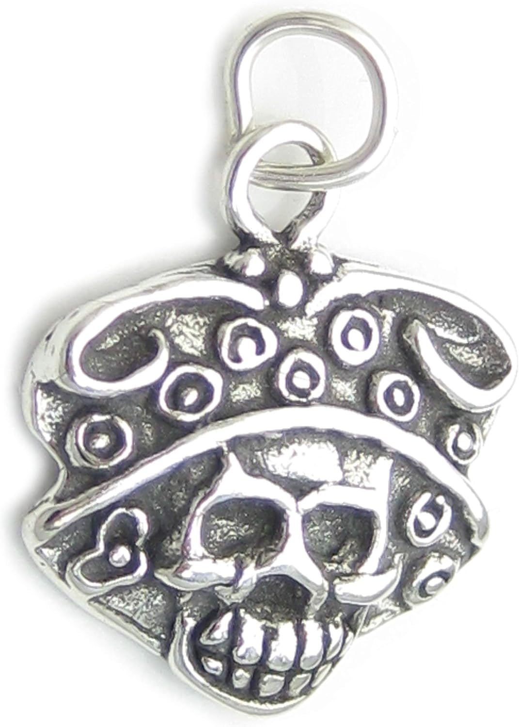 Ciondolo Scudo Con Teschio Katrina, Argento Sterling 925, Charm Per Collane, Fatto A Mano - 5