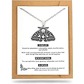 HAQUIL Moth Necklace, Silver Moth Great Gift Jewelry Howling Moth Pendant, Moth Jewelry Gift for Men and Women Moth Lover Pendant Gifts