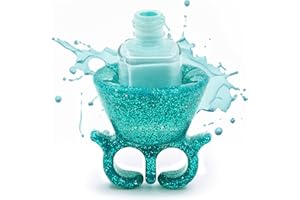 tweexy Wearable Nail Polish Holder Ring - Ideal Gift for Teenage Girls - Nail Polish Holder Stand for Manicure & Pedicure, Fingernail Painting - Nail Polish Accessories (Mermaid Sparkle)
